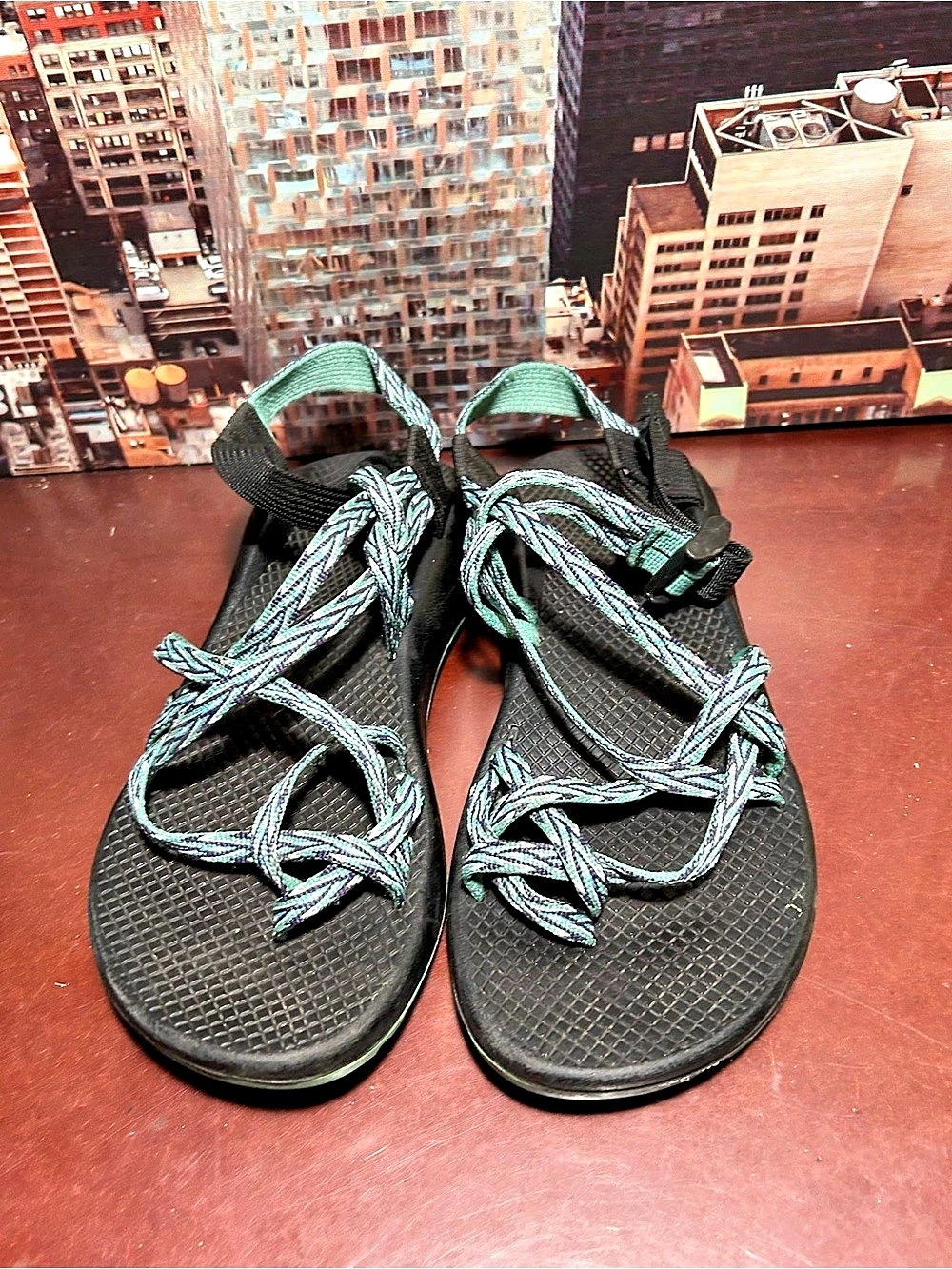 Chaco Z/Cloud X2 Sandals Strappy Sport Sandals in Black & Green